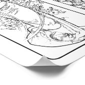 Alfonso Mucha - Four Seasons - black and white pos Poster (Hoek)