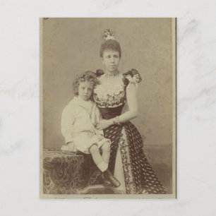 Alfonso XIII, kleine KONING VAN SPANJE & moeder #0 Briefkaart