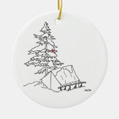 Alford Lake Camp Snowy Tent Ornament (Voorkant)