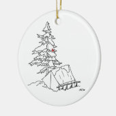 Alford Lake Camp Snowy Tent Ornament (Links)