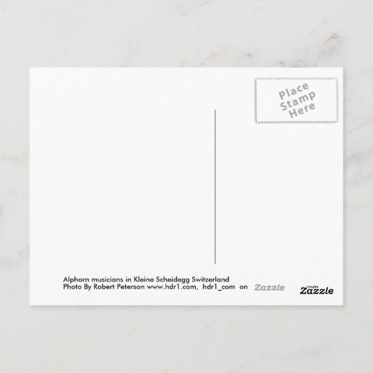 Alforn Musicians in de Kleine Scheidegg Zwitserlan Briefkaart (Achterkant)
