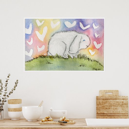 Alfred Bunny met Love Poster (Keuken)