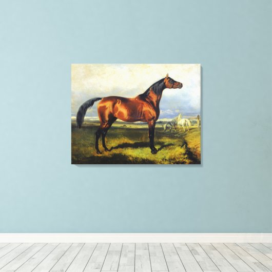  Alfred de Dreux Horses in Freedom Canvas Afdruk (Insitu (Houten vloer))