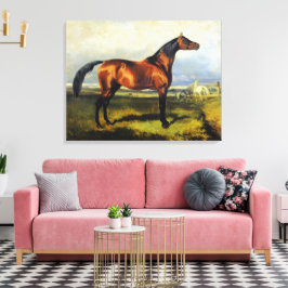 Alfred de Dreux Horses in Freedom Canvas Afdruk