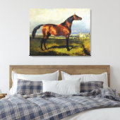  Alfred de Dreux Horses in Freedom Canvas Afdruk (Insitu (Slaapkamer))