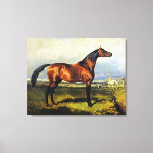  Alfred de Dreux Horses in Freedom Canvas Afdruk (Voorkant)
