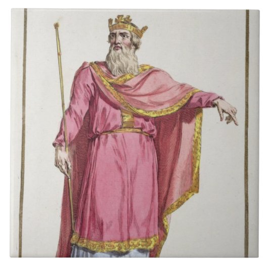 Alfred de Grote (849-99) uit 'Receuil des Estamp' Tegeltje (Voorkant)
