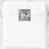 Alfred de Musset Eugene Delacroix Vierkante Sticker (Tas)