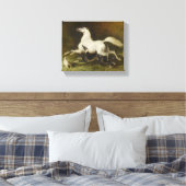 Alfred Dedreux over galopperend paard en hond Canvas Afdruk (Insitu (Slaapkamer))