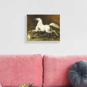 Alfred Dedreux over galopperend paard en hond Canvas Afdruk (Insitu (Woonkamer))
