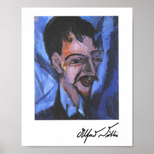 Alfred Döblin signatuur (portret, E.L. Kirchner) Poster