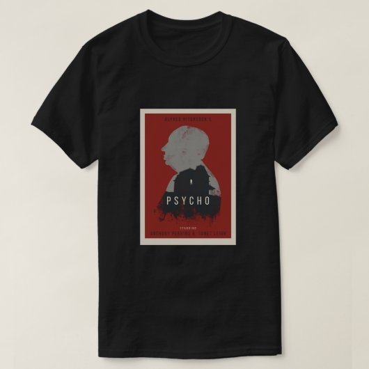 Alfred Hitchcock Psycho Poster T-shirt (Design voorkant)