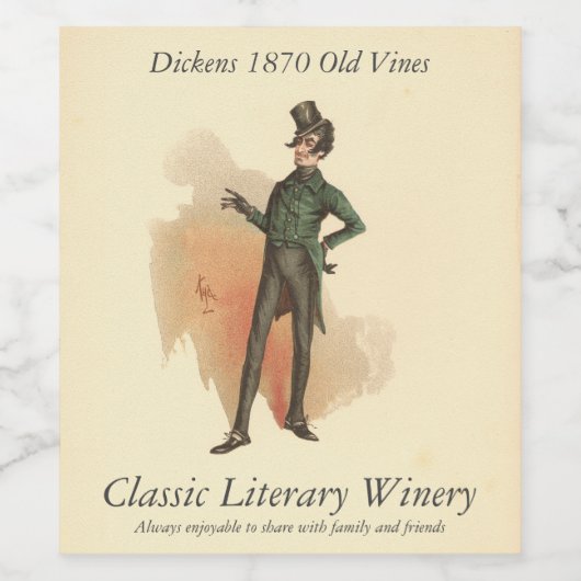 Alfred Jingle van The Pickwick Papers Wijn Etiket (Enkel label)
