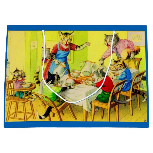 Alfred Mainzer cats Dinner Disaster print Groot Cadeauzakje (Voorkant)