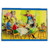 Alfred Mainzer cats Dinner Disaster print Groot Cadeauzakje (Achterkant)