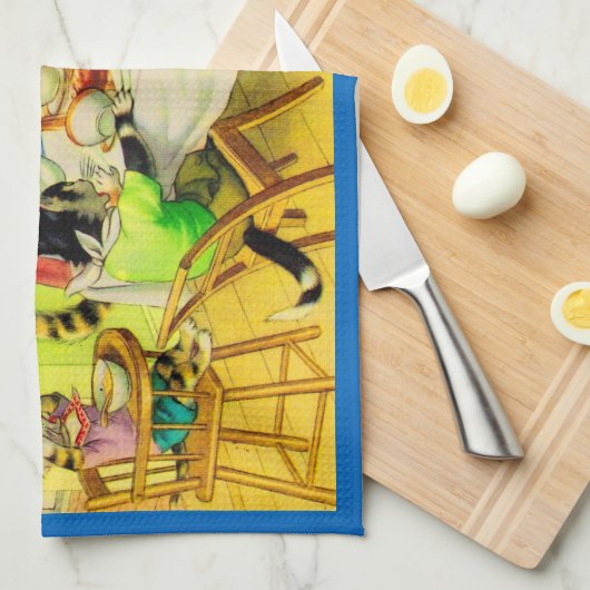 Alfred Mainzer cats Dinner Disaster print Theedoek (Quarter Fold)