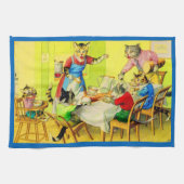 Alfred Mainzer cats Dinner Disaster print Theedoek (Horizontaal)