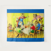 Alfred Mainzer cats Dinner Disaster print Wandkleed (Voorkant (horizontaal))