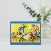 Alfred Mainzer katten Dinner Disaster Briefkaart (Staand voorkant)
