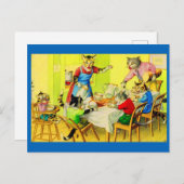 Alfred Mainzer katten Dinner Disaster Briefkaart (Voorkant / Achterkant)