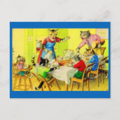 Alfred Mainzer katten Dinner Disaster Briefkaart (Voorkant)