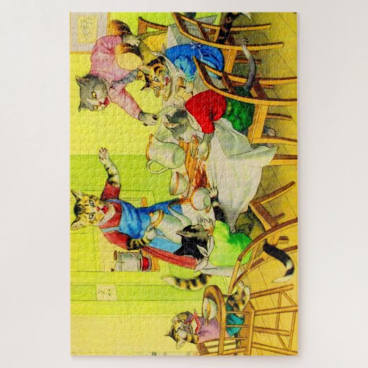 Alfred Mainzer katten Dinner Disaster Legpuzzel (Verticaal)