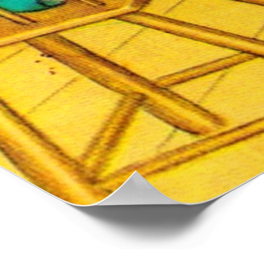 Alfred Mainzer katten Dinner Disaster Poster (Hoek)