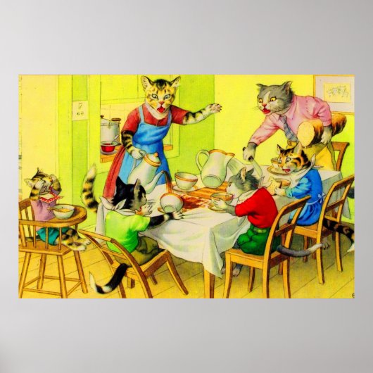 Alfred Mainzer katten Dinner Disaster Poster (Voorkant)