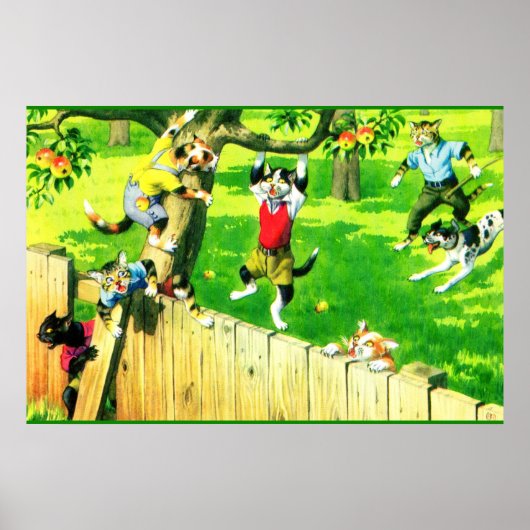 Alfred Mainzer klimt een appelboom Poster (Voorkant)