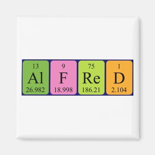 Alfred periodieke table name magnet (Voorkant)