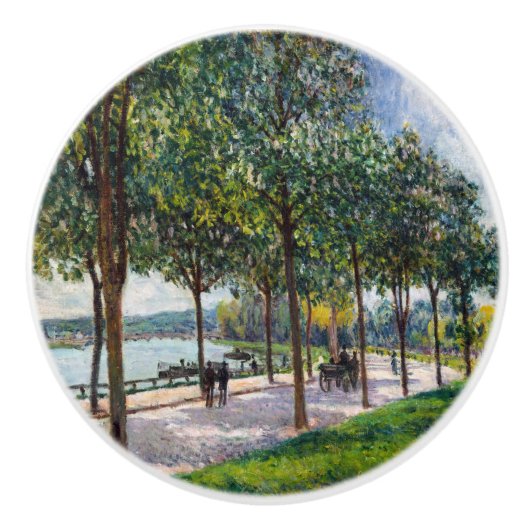 Alfred Sisley - Allee of Chestnut Trees Keramische Knop (Voorkant)