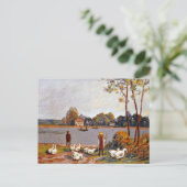 Alfred Sisley art: Door de rivier Loing Briefkaart (Staand voorkant)