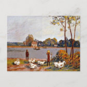 Alfred Sisley art: Door de rivier Loing Briefkaart (Voorkant)