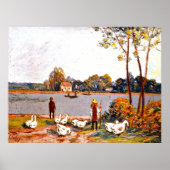 Alfred Sisley art: Door de rivier Loing, Poster (Voorkant)