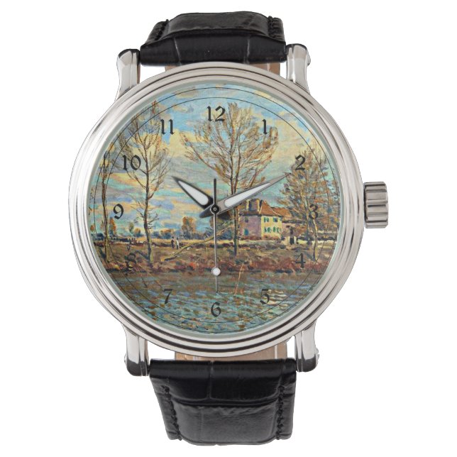 Alfred Sisley art - Grand Jatte Horloge (Voorkant)