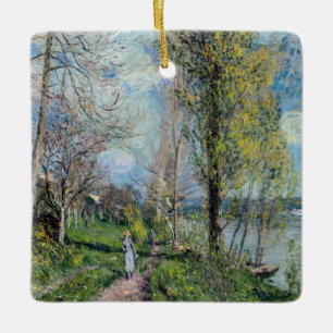 Alfred Sisley - Banks of the Seine at by Keramisch Ornament