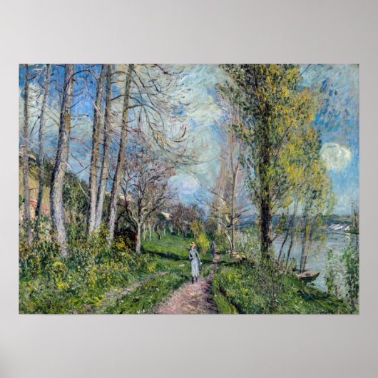 Alfred Sisley - Banks of the Seine at by Poster (Voorkant)