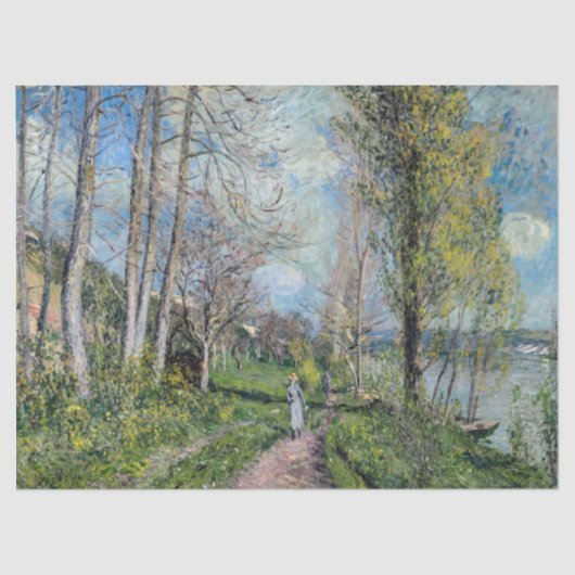 Alfred Sisley - Banks of the Seine at by Tissuepapier (Voorkant)
