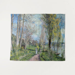 Alfred Sisley - Banks of the Seine at by Wandkleed