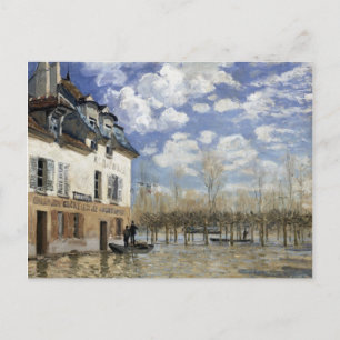 Alfred Sisley Boat in de overstromingen in Port Ma Briefkaart
