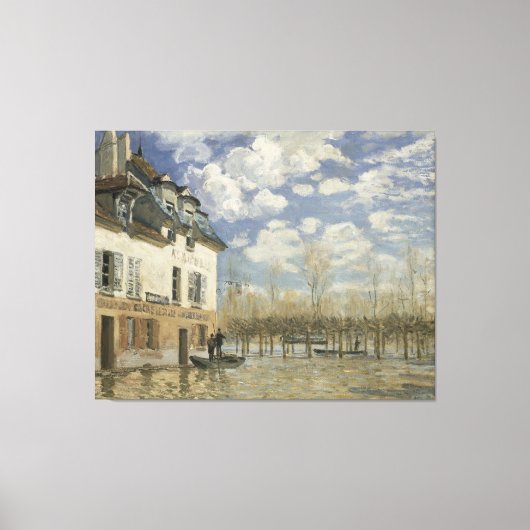 Alfred Sisley Boat in de overstromingen in Port Ma Canvas Afdruk (Voorkant)