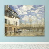 Alfred Sisley Boat in de overstromingen in Port Ma Canvas Afdruk (Insitu (Houten vloer))