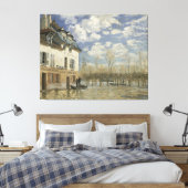 Alfred Sisley Boat in de overstromingen in Port Ma Canvas Afdruk (Insitu (Slaapkamer))