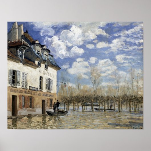 Alfred Sisley Boat in de overstromingen in Port Ma Poster (Voorkant)