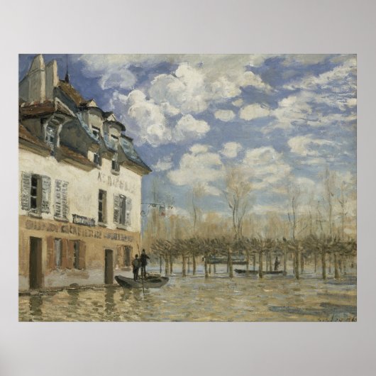 Alfred Sisley Boat in de overstromingen in Port Ma Poster (Voorkant)