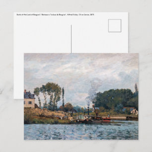 Alfred Sisley - Boats bij de sluis van Bougival Briefkaart
