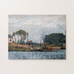 Alfred Sisley - Boats bij de sluis van Bougival Legpuzzel