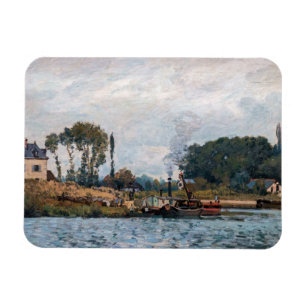 Alfred Sisley - Boats bij de sluis van Bougival Magneet
