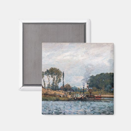 Alfred Sisley - Boats bij de sluis van Bougival Magneet (Voorkant / Achterkant)
