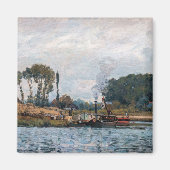 Alfred Sisley - Boats bij de sluis van Bougival Magneet (Voorkant)